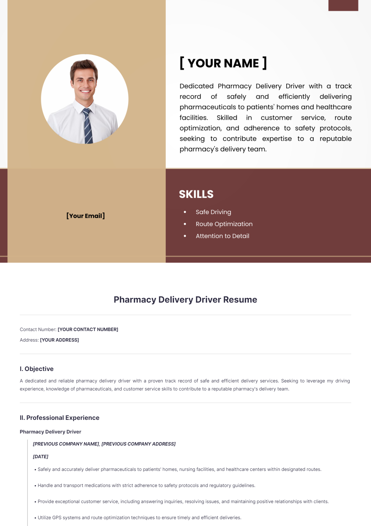 Pharmacy Delivery Driver Resume