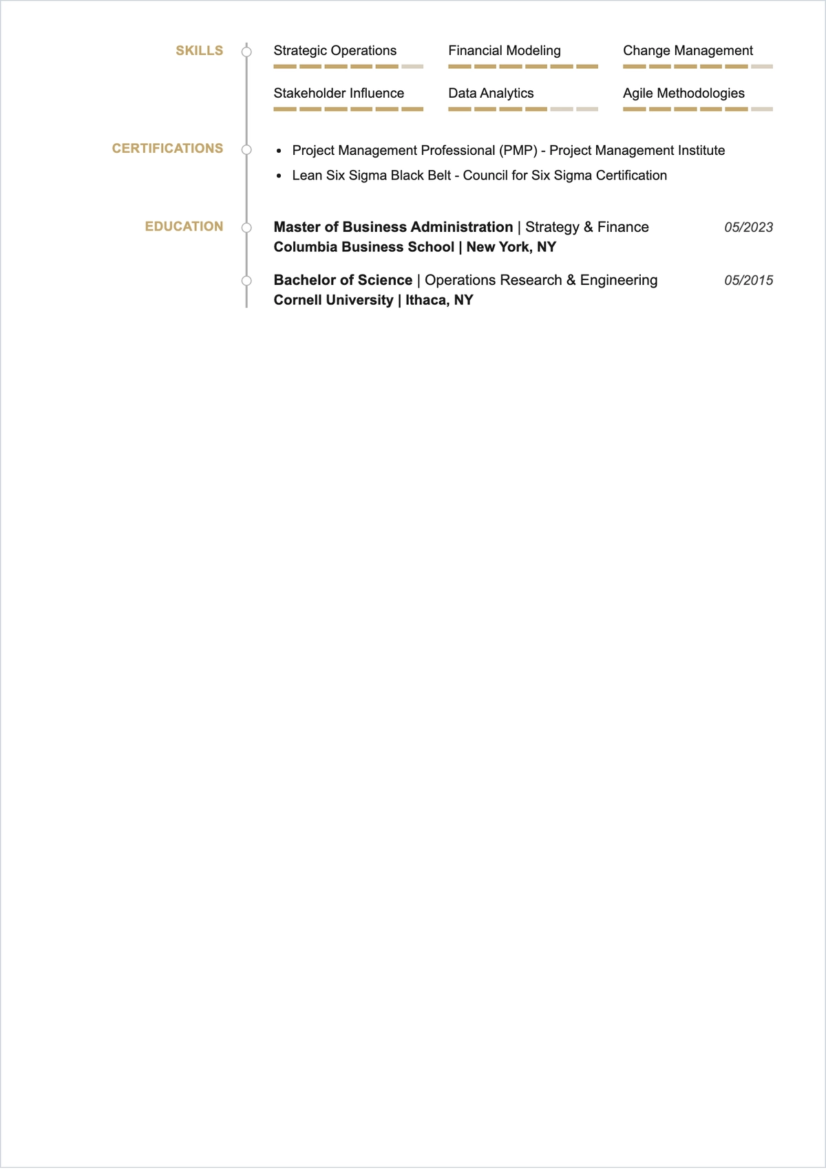Free Consulting MBA ATS Resume Template, AI Resume Builder