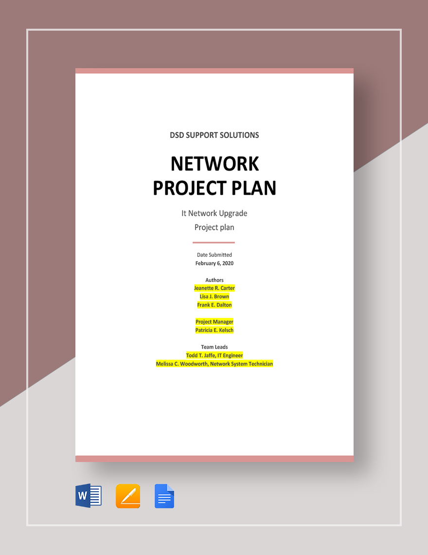 Project Plan Template - Google Docs, Word, Apple Pages | Template.net