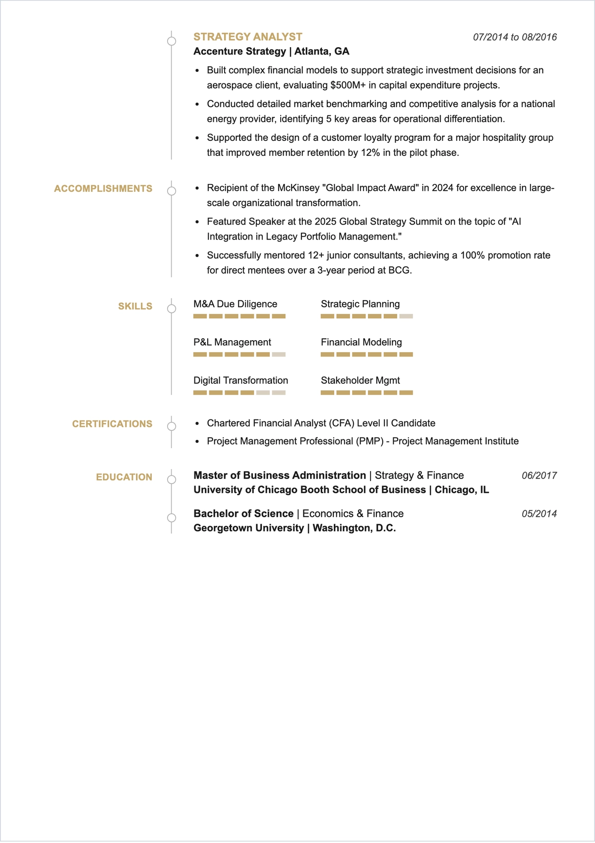 Free Two Page MBA ATS Resume Template, AI Resume Builder
