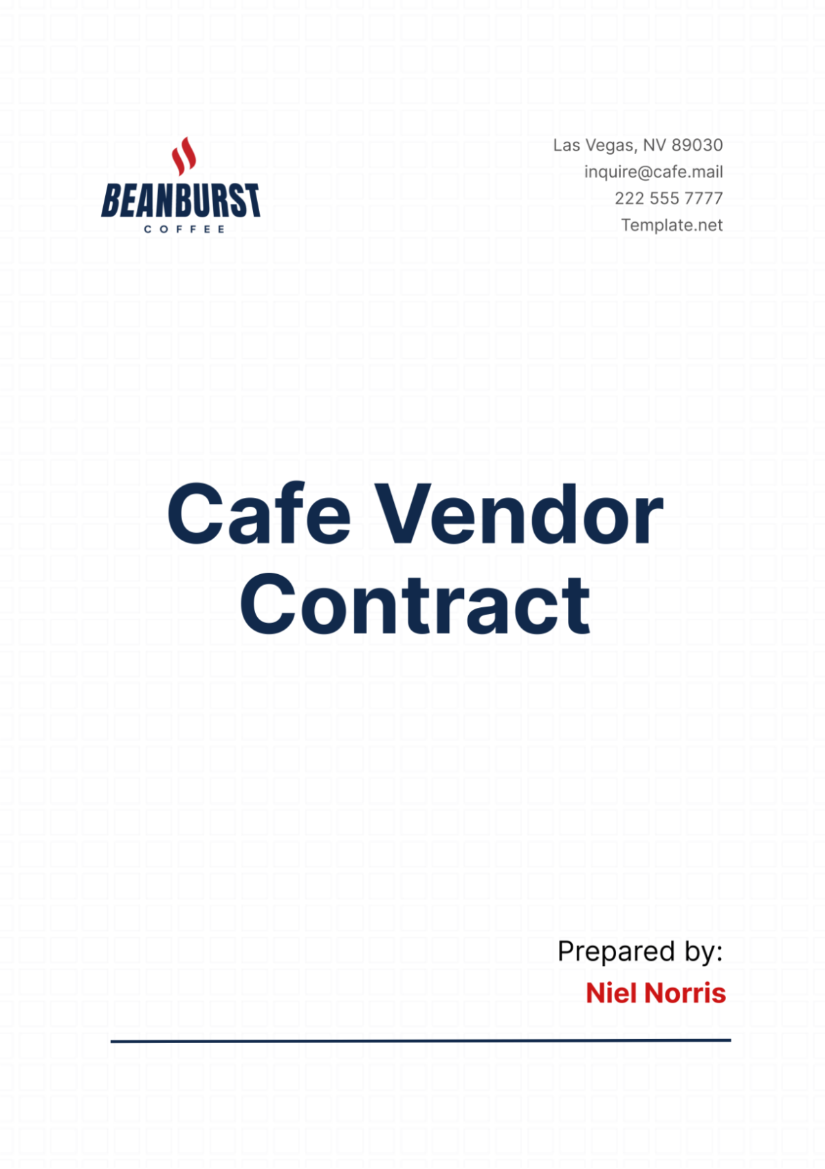 Cafe Vendor Contract Template - Edit Online & Download