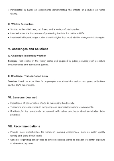 Free Daily Field Trip Report Template to Edit Online
