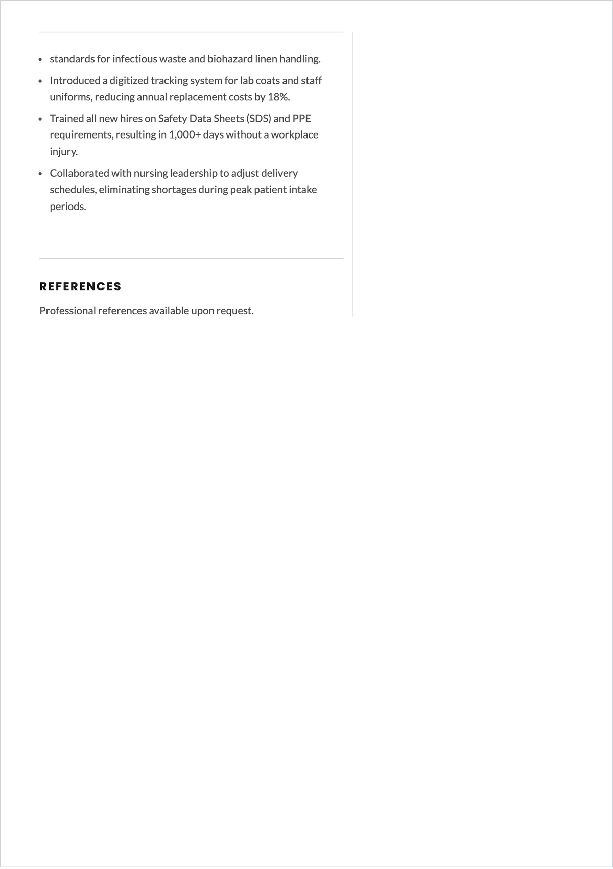 Free Laundry Supervisor ATS Resume Template, AI Resume Builder