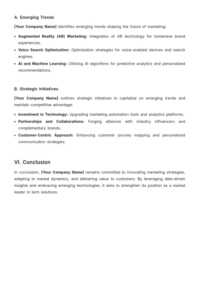 Free Corporate Marketing Report Template to Edit Online