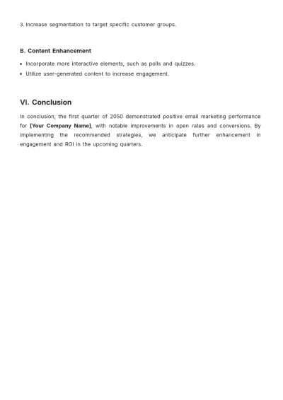 Free Email Marketing Quarterly Report Template to Edit Online