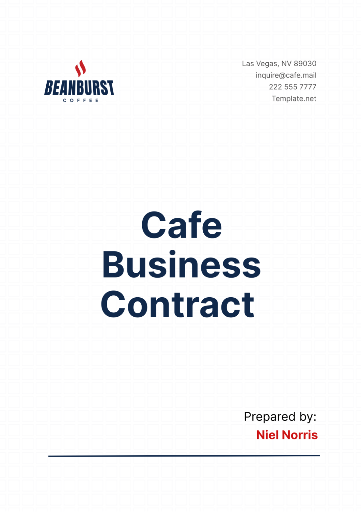 Cafe Business Contract Template - Edit Online & Download