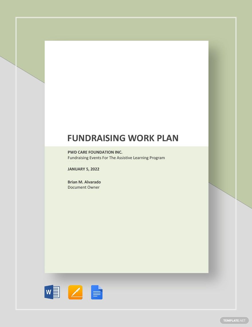 Fundraising Work Plan Template