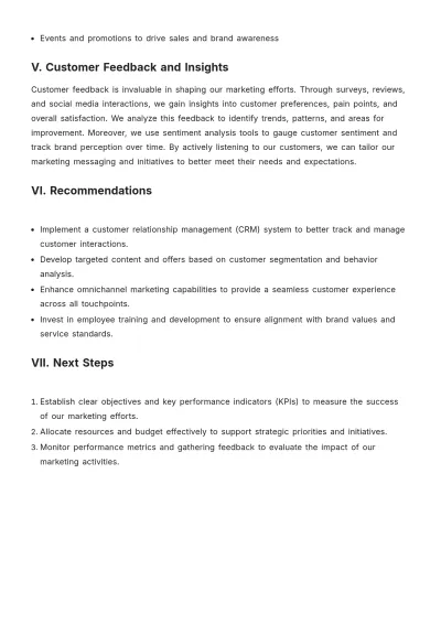 Free General Marketing Report Template to Edit Online