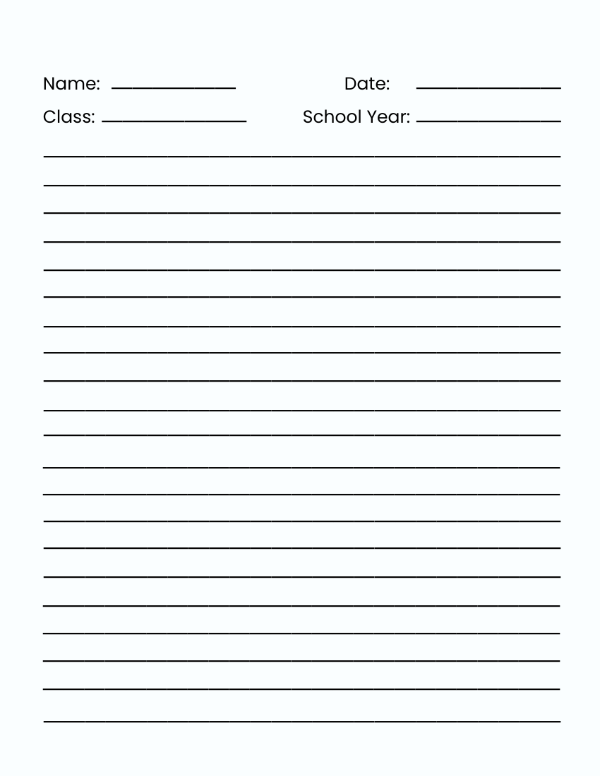 School Lined Paper
