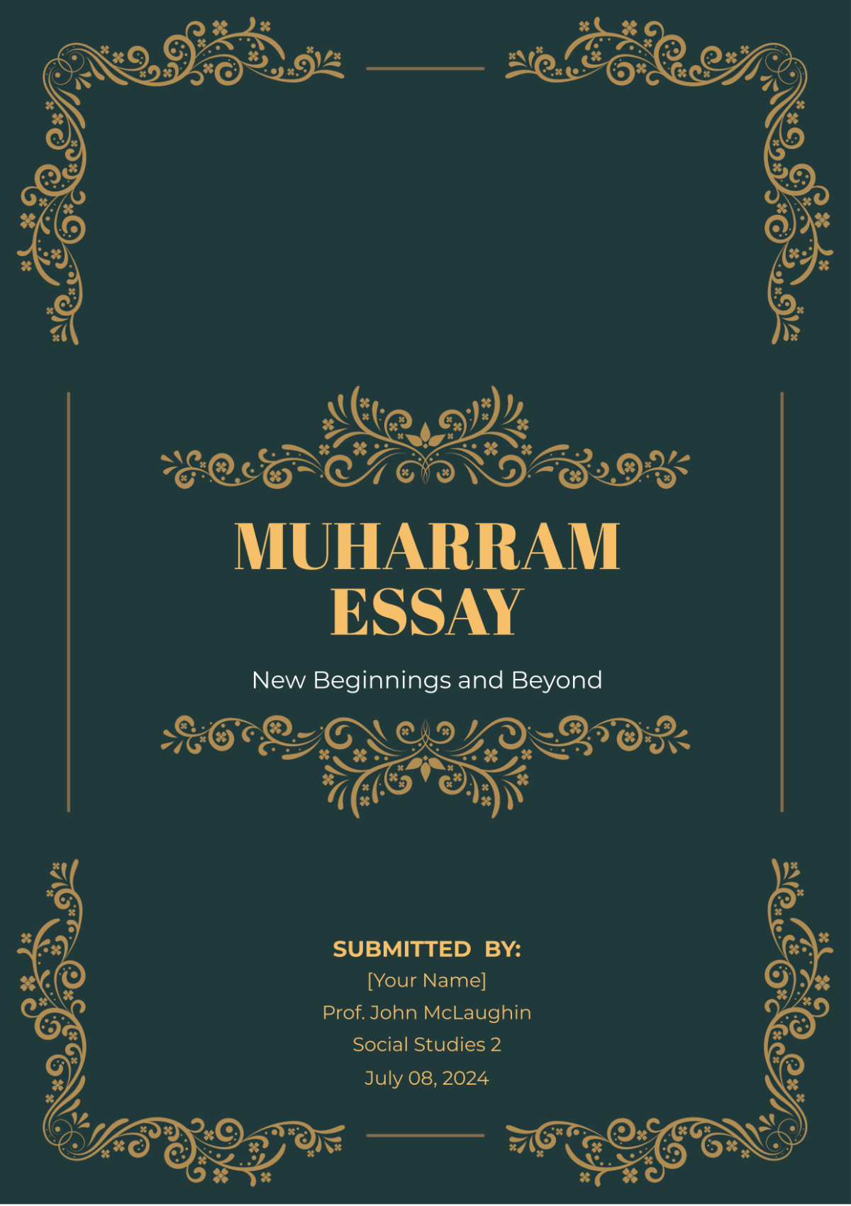 Muharram Essay Template - Edit Online & Download