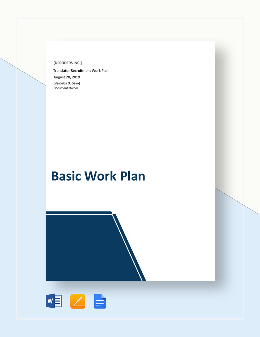 Basic Work Plan Template