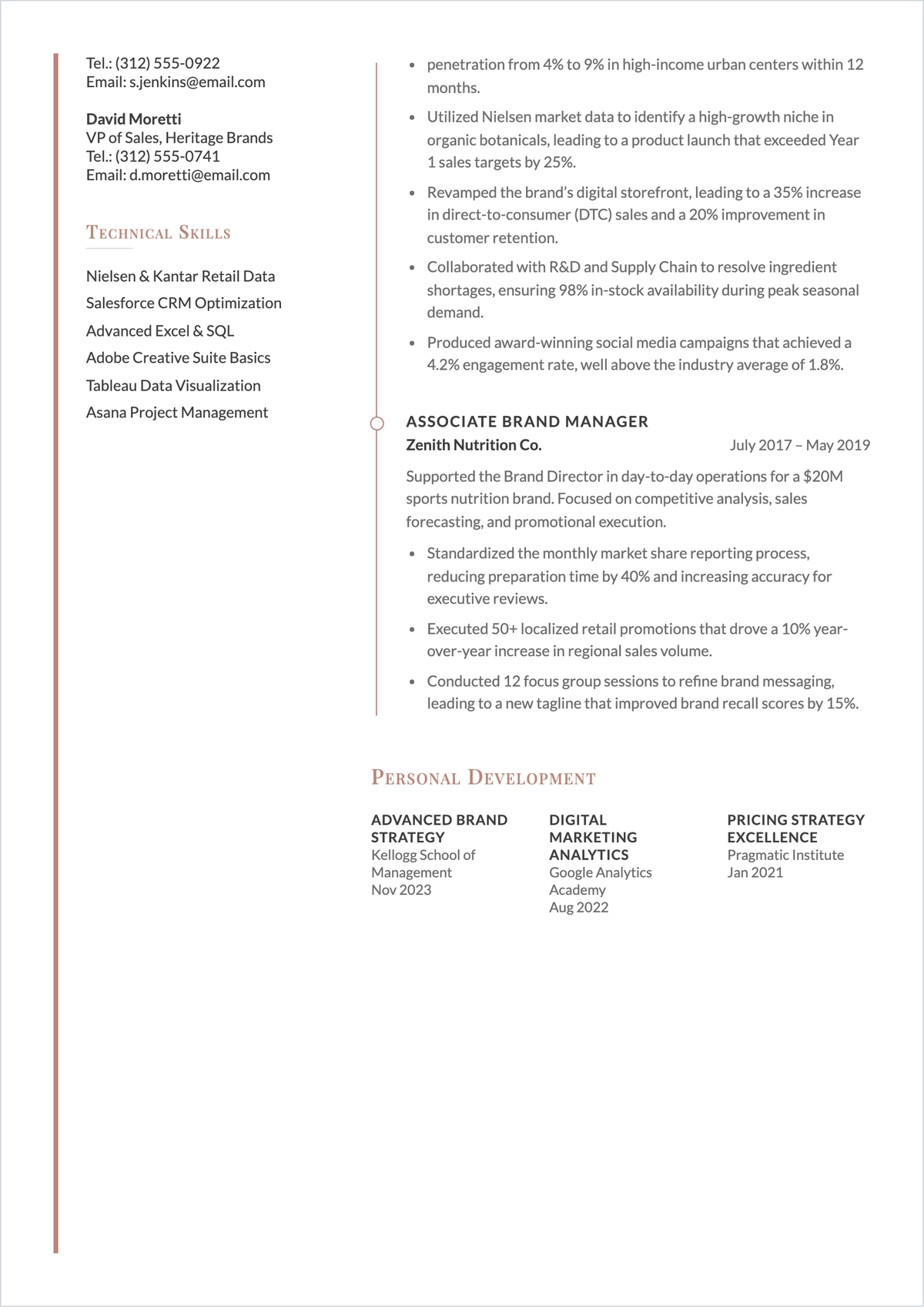 Free Marketing MBA ATS Resume Template, AI Resume Builder