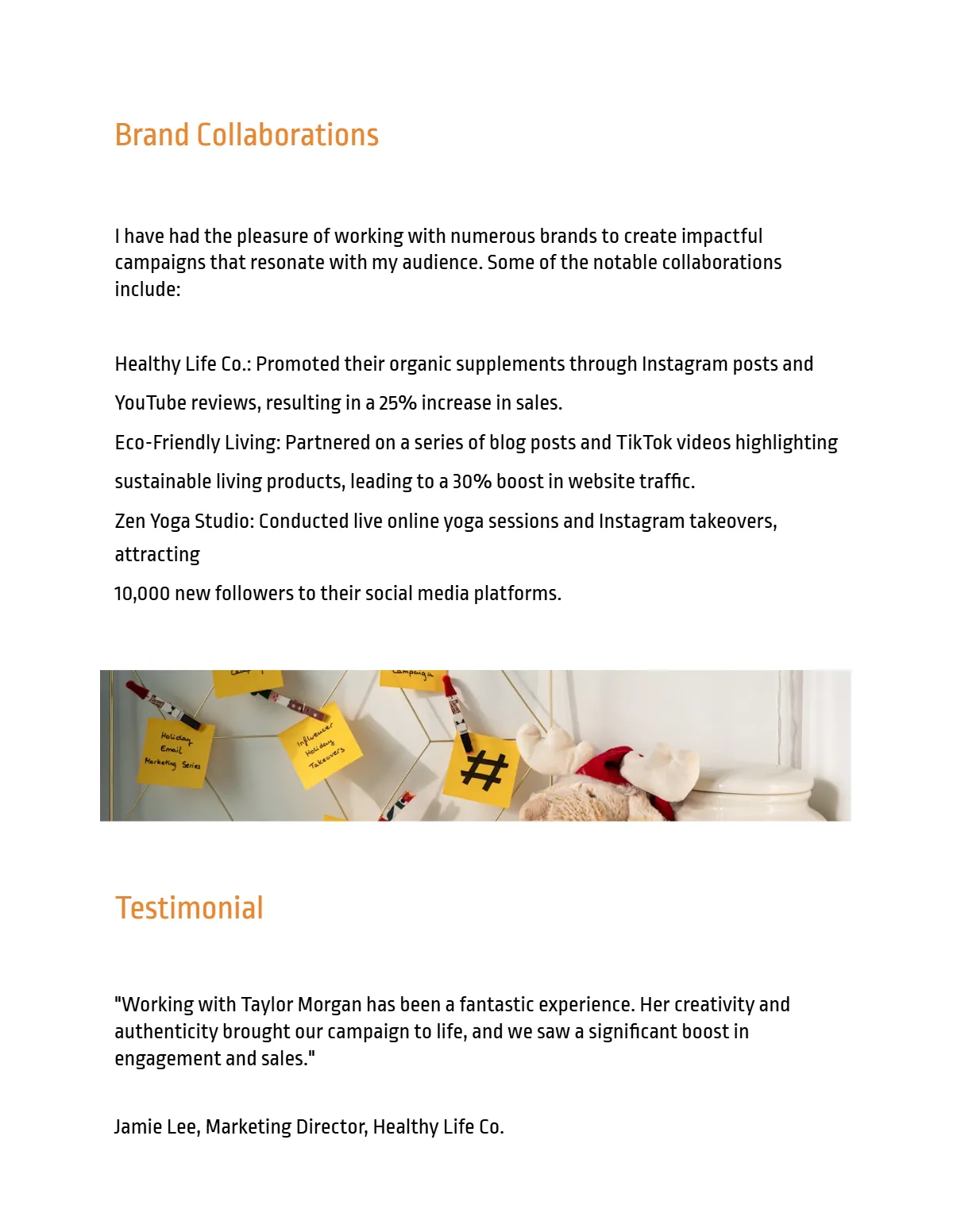 Free Influencer Portfolio Template to Edit Online