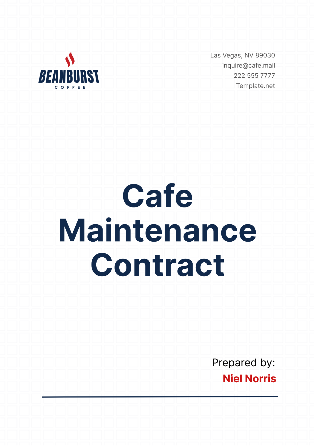 Cafe Maintenance Contract Template - Edit Online & Download