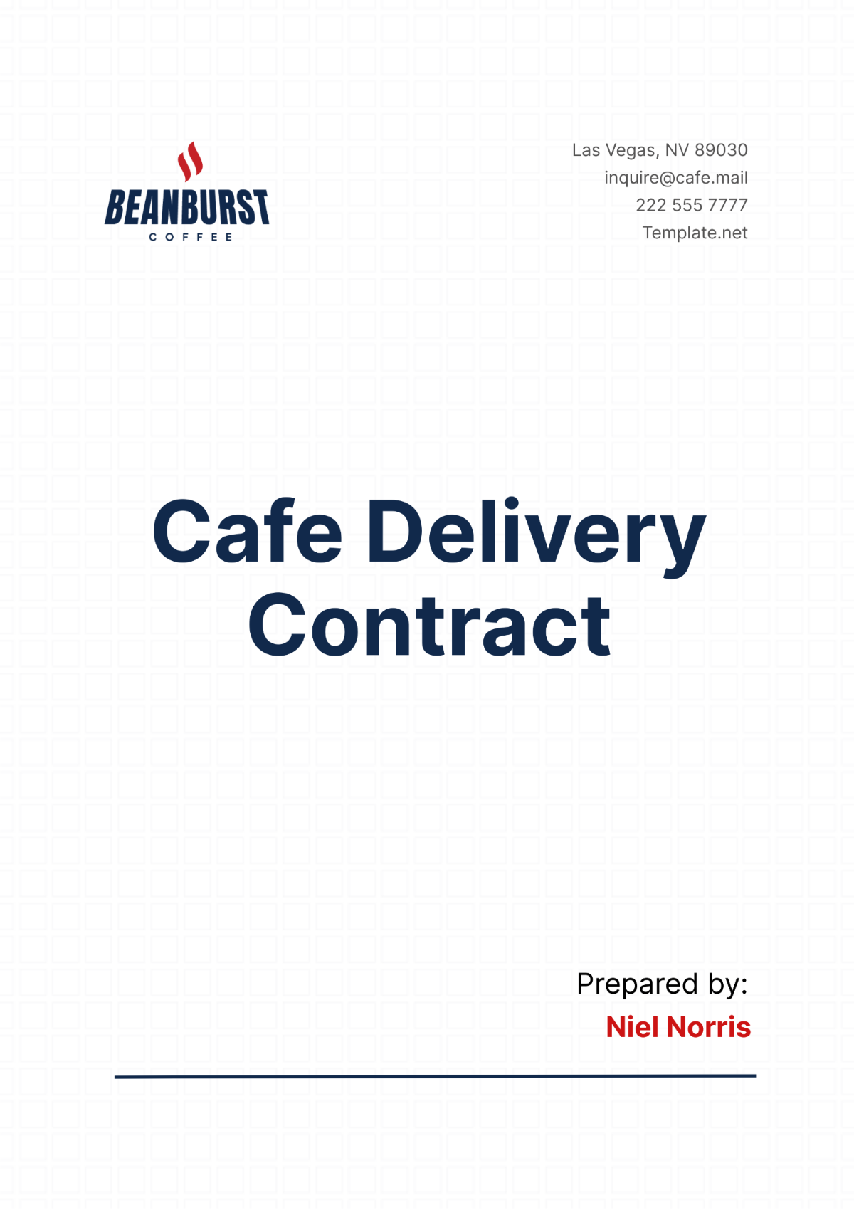 Cafe Delivery Contract Template - Edit Online & Download