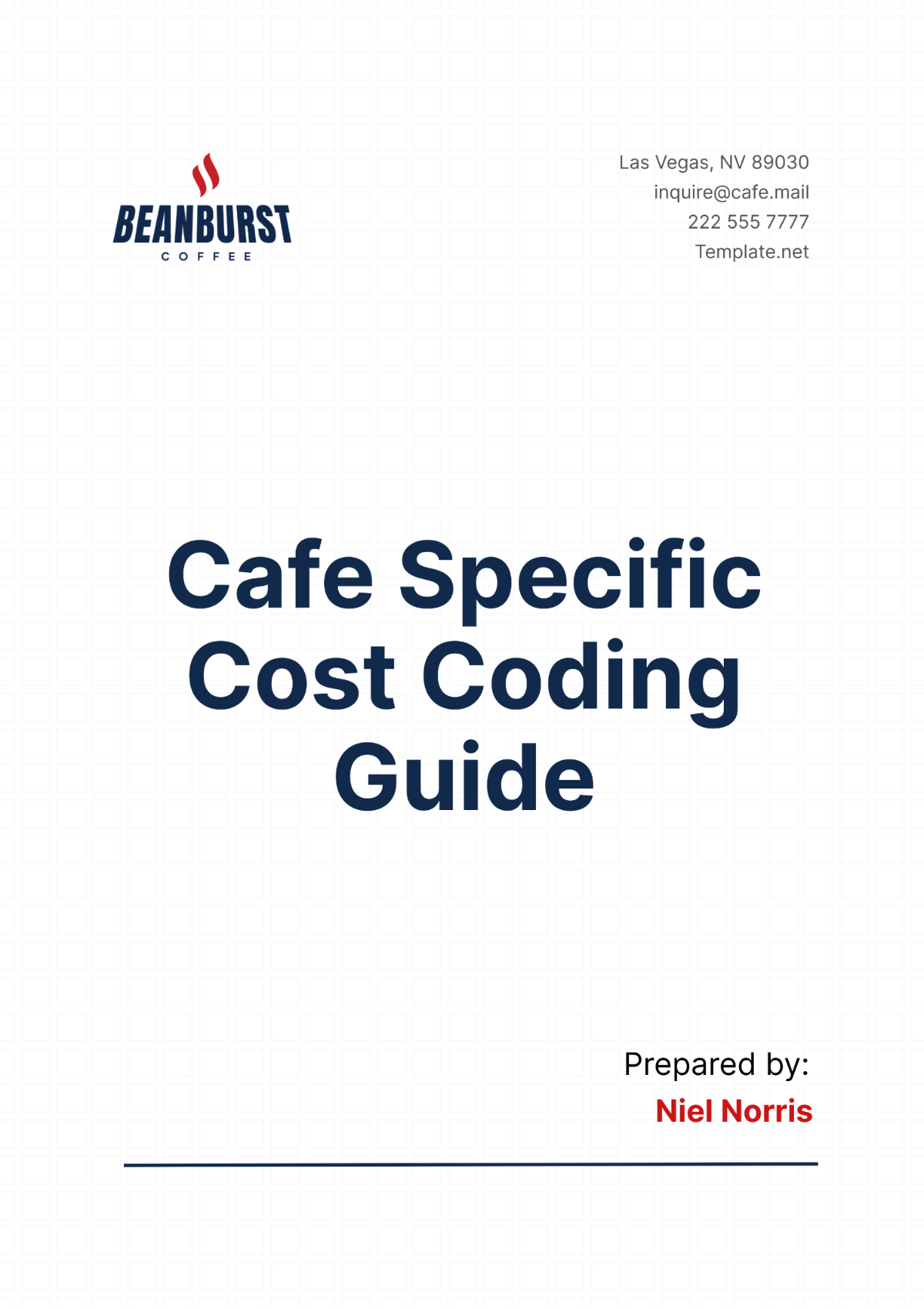 Cafe Specific Cost Coding Guide Template - Edit Online & Download