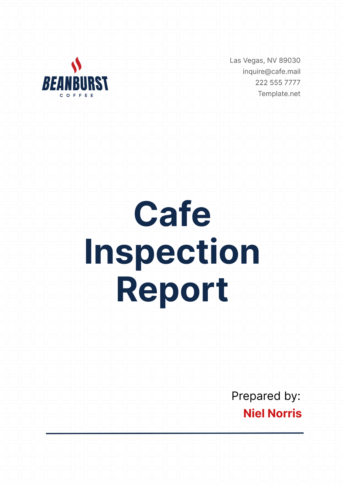 Cafe Inspection Report Template - Edit Online & Download