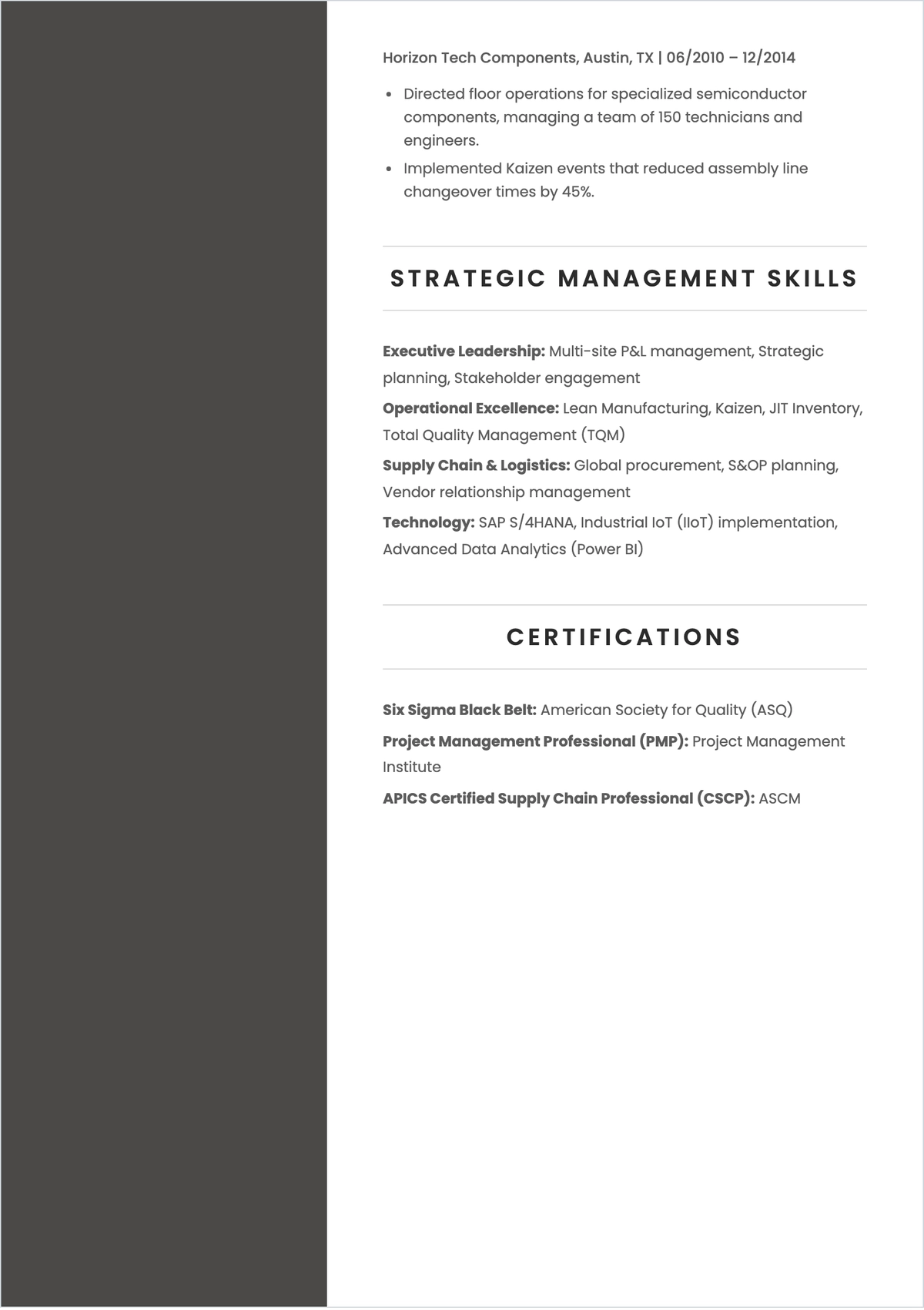 Free Executive MBA ATS Resume Template, AI Resume Builder