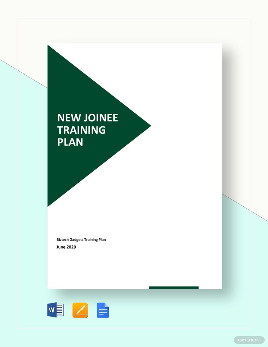 New Joinee Training Plan Template