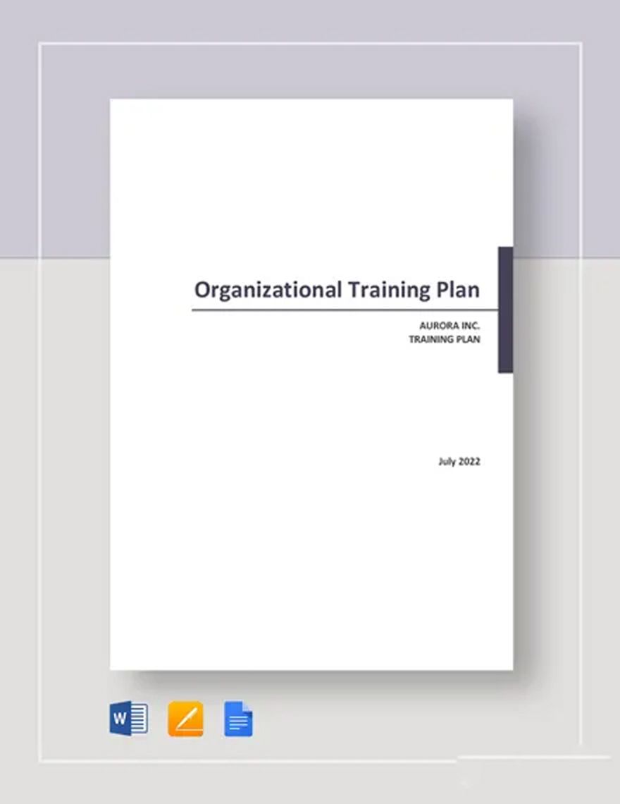 Organizational Training Plan Template Google Docs Word Apple Pages 