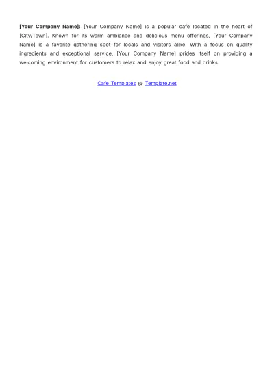 Free Cafe Event Press Release Template to Edit Online
