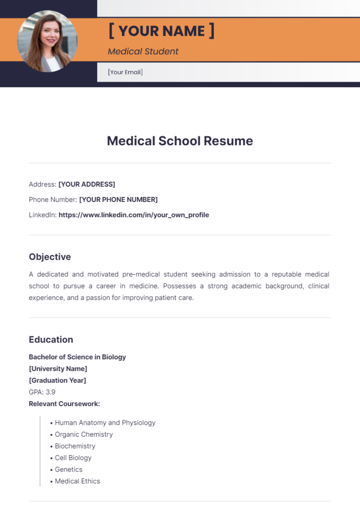 Medical School Resume Edit Online - Medical School Resume Edit Online
