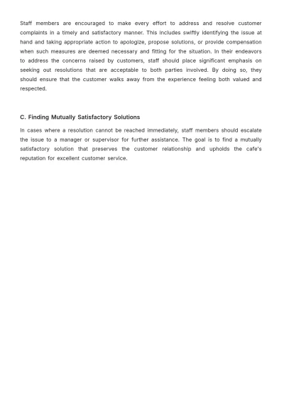 Free Cafe Customer Service Guide Template to Edit Online