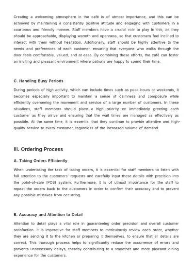 Free Cafe Customer Service Guide Template to Edit Online