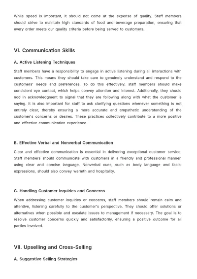 Free Cafe Customer Service Guide Template to Edit Online