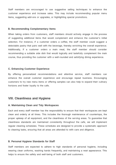 Free Cafe Customer Service Guide Template to Edit Online