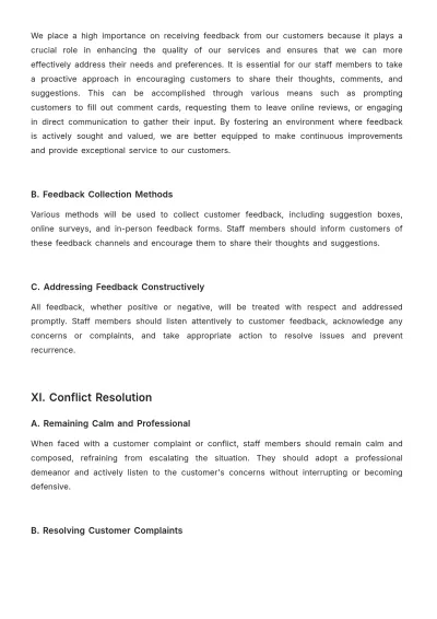 Free Cafe Customer Service Guide Template to Edit Online