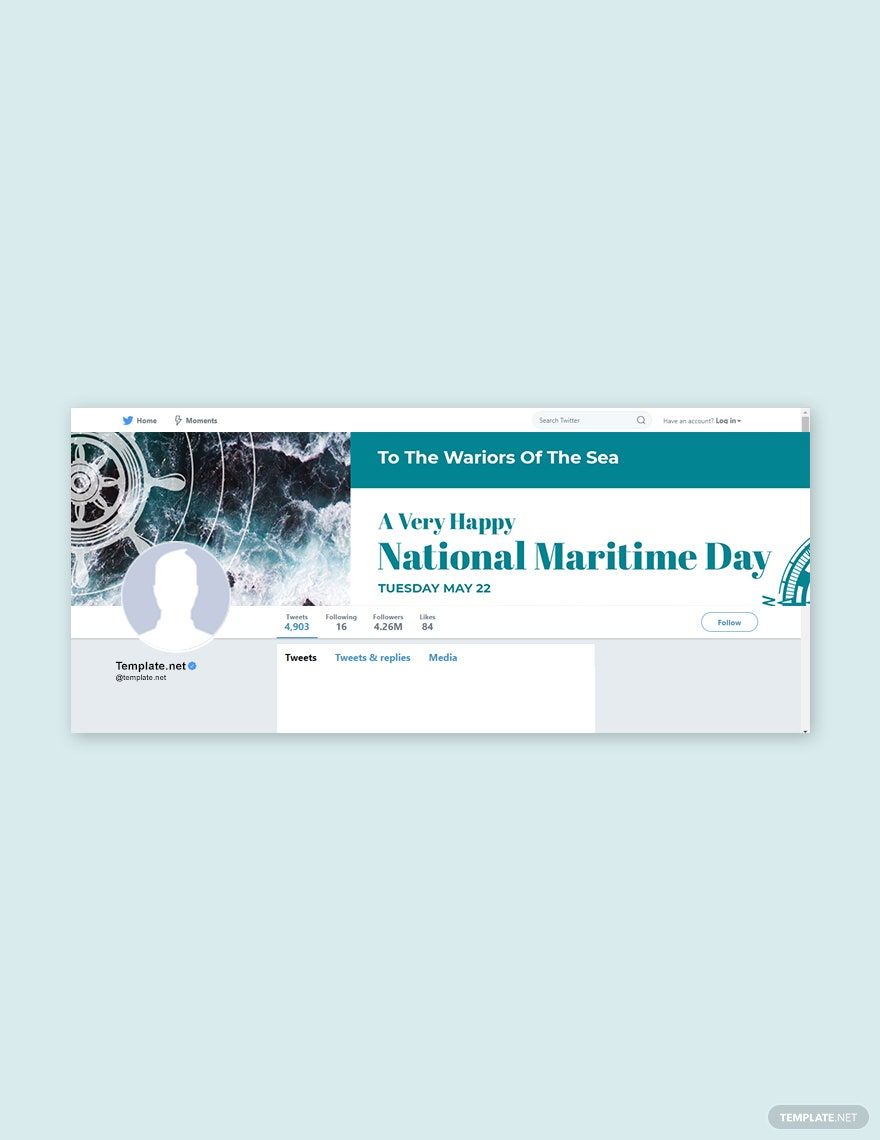 Free National Maritime Day Twitter Header Cover Template