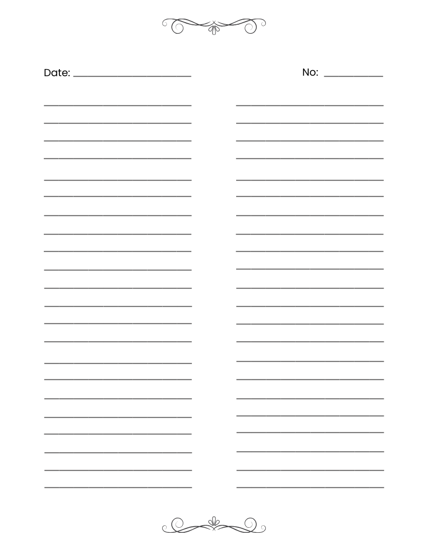 Two Column Lined Paper