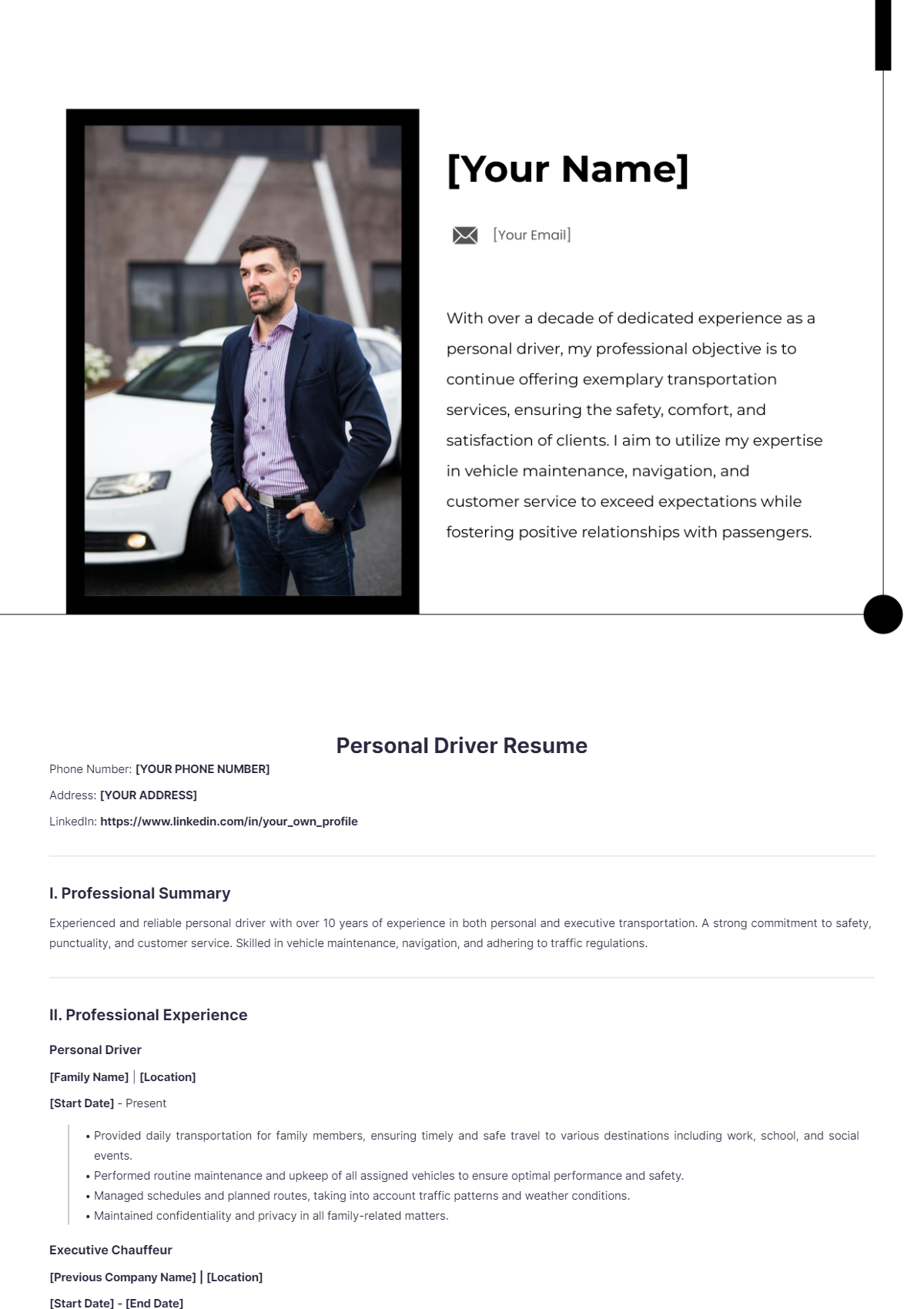 Personal Driver Resume