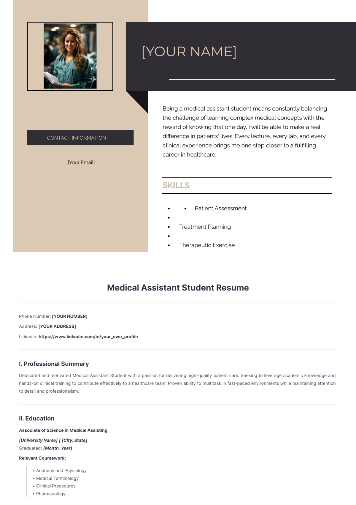 Medical Assistant Student Resume - Edit Online & Download