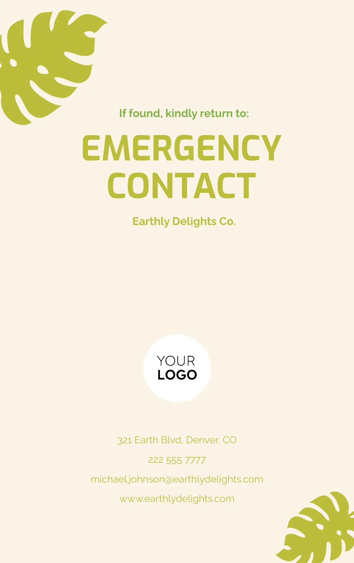 Free Organic ID Card Template to Edit Online