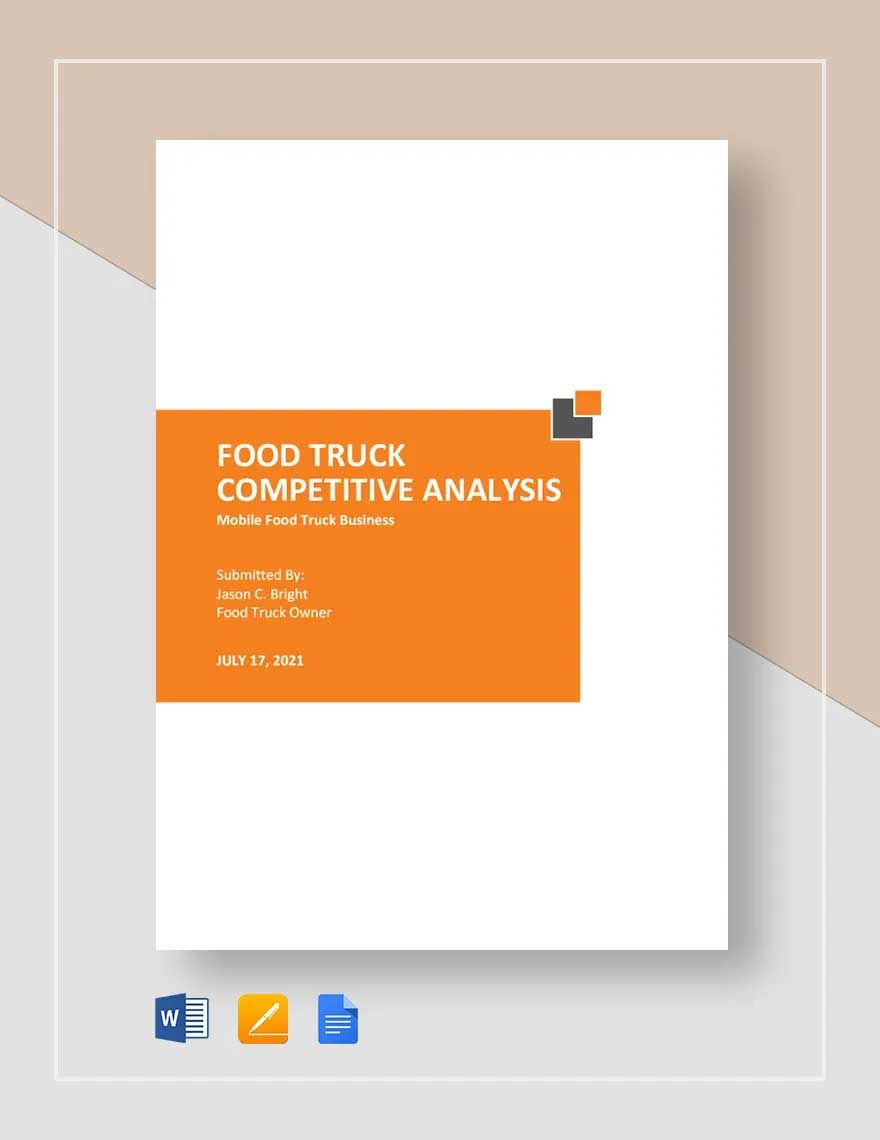 Food Truck Competitive Analysis Template In Word Google Docs Download Template