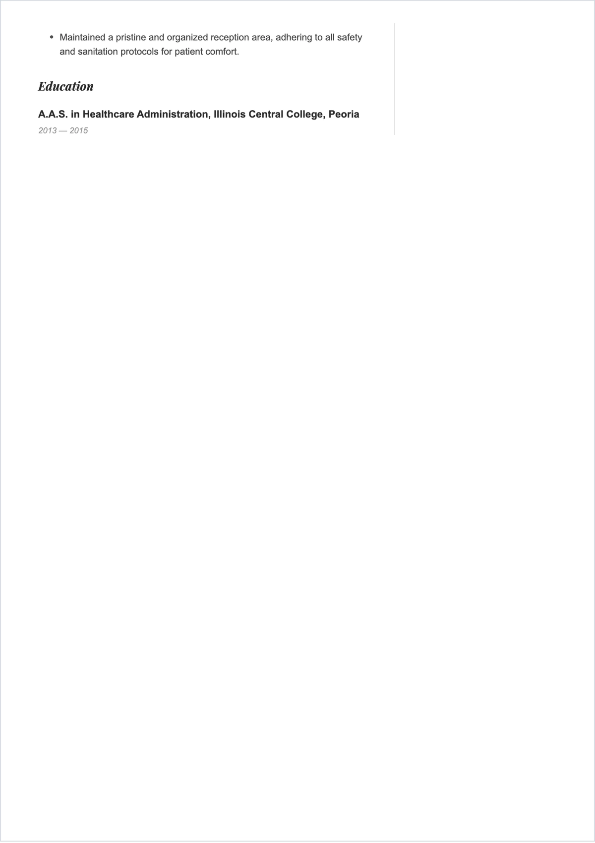 Free Lead Medical Receptionist ATS Resume Template, AI Resume Builder