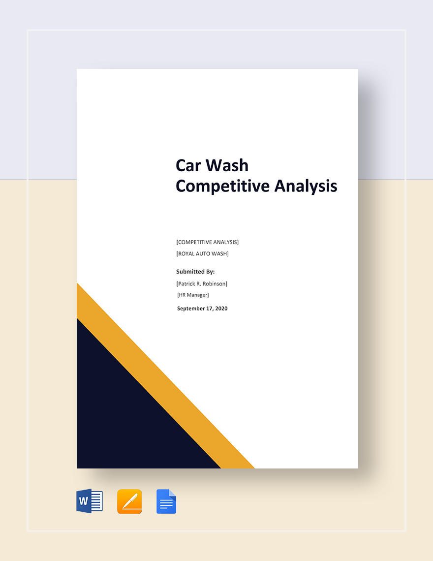 Car Wash Competitive Analysis Template Google Docs, Word
