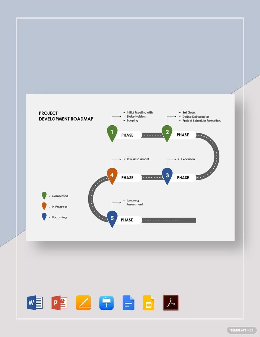 Project Development Roadmap Template in Word, Google Docs, PDF, Apple Pages, PowerPoint, Google Slides, Apple Keynote