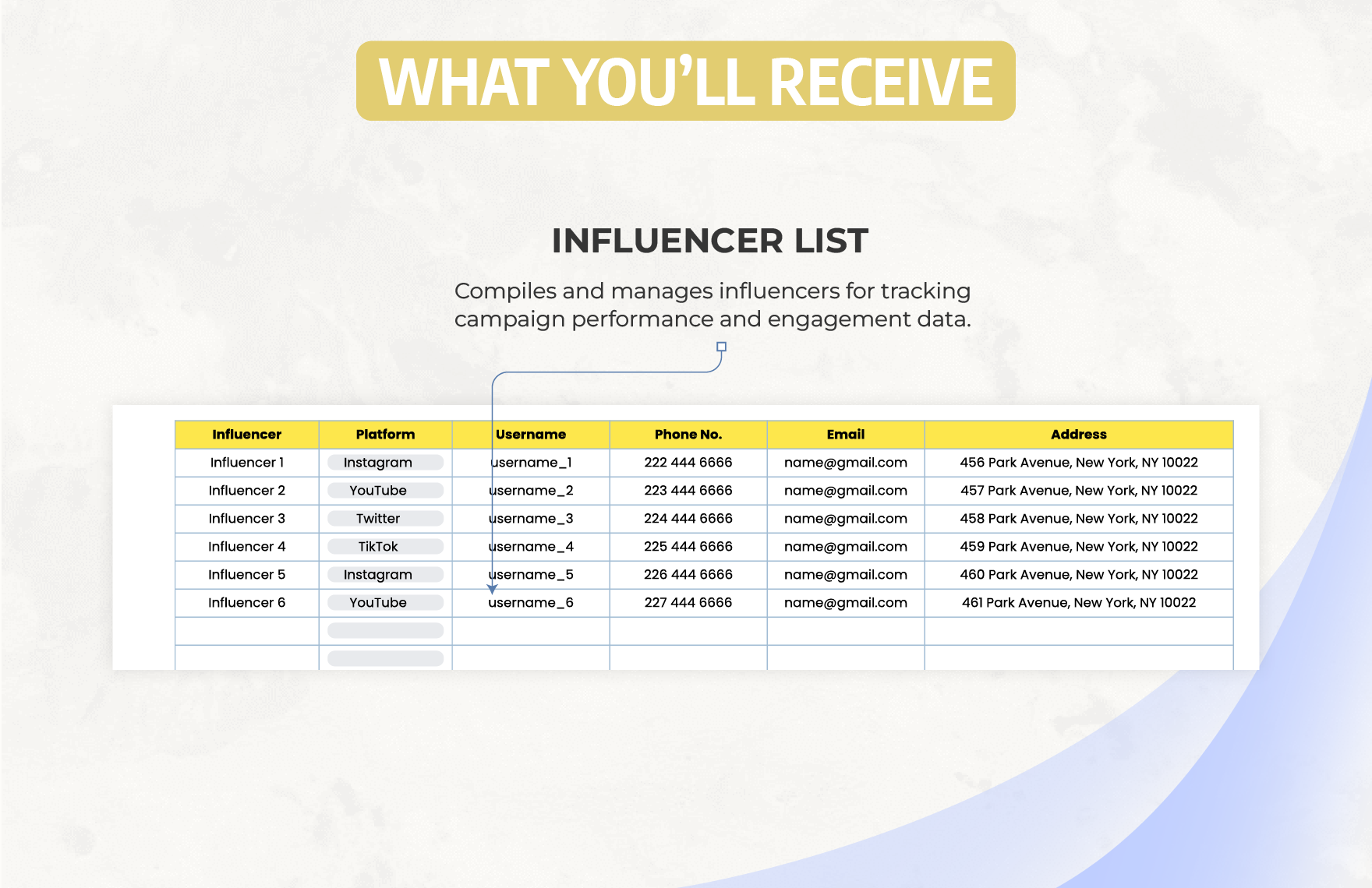 Advertising Influencer Campaign Metrics Tracker Template