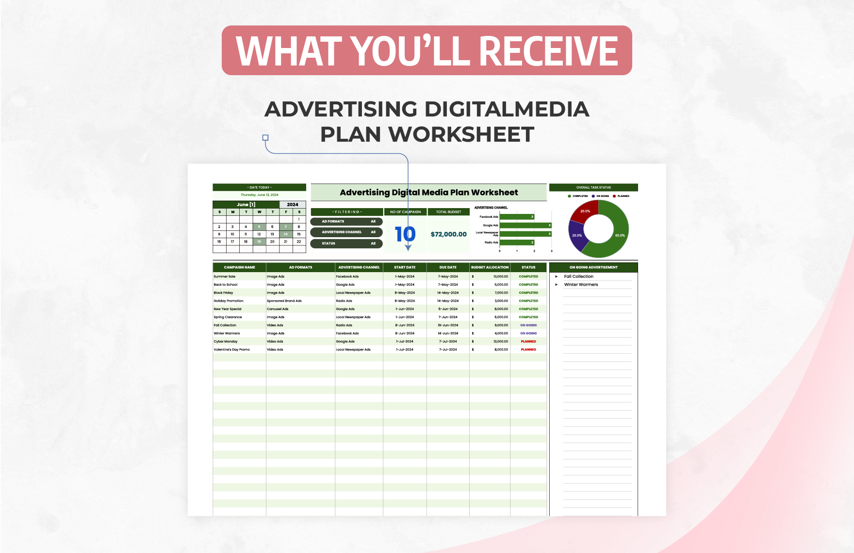Advertising Digital Media Plan Worksheet Template