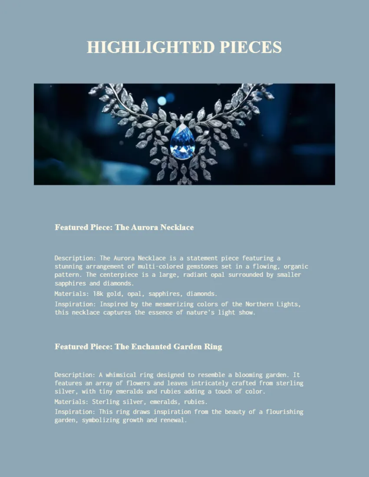 Free Jewellery Portfolio Template to Edit Online Free Jewellery Portfolio Template to Edit Online