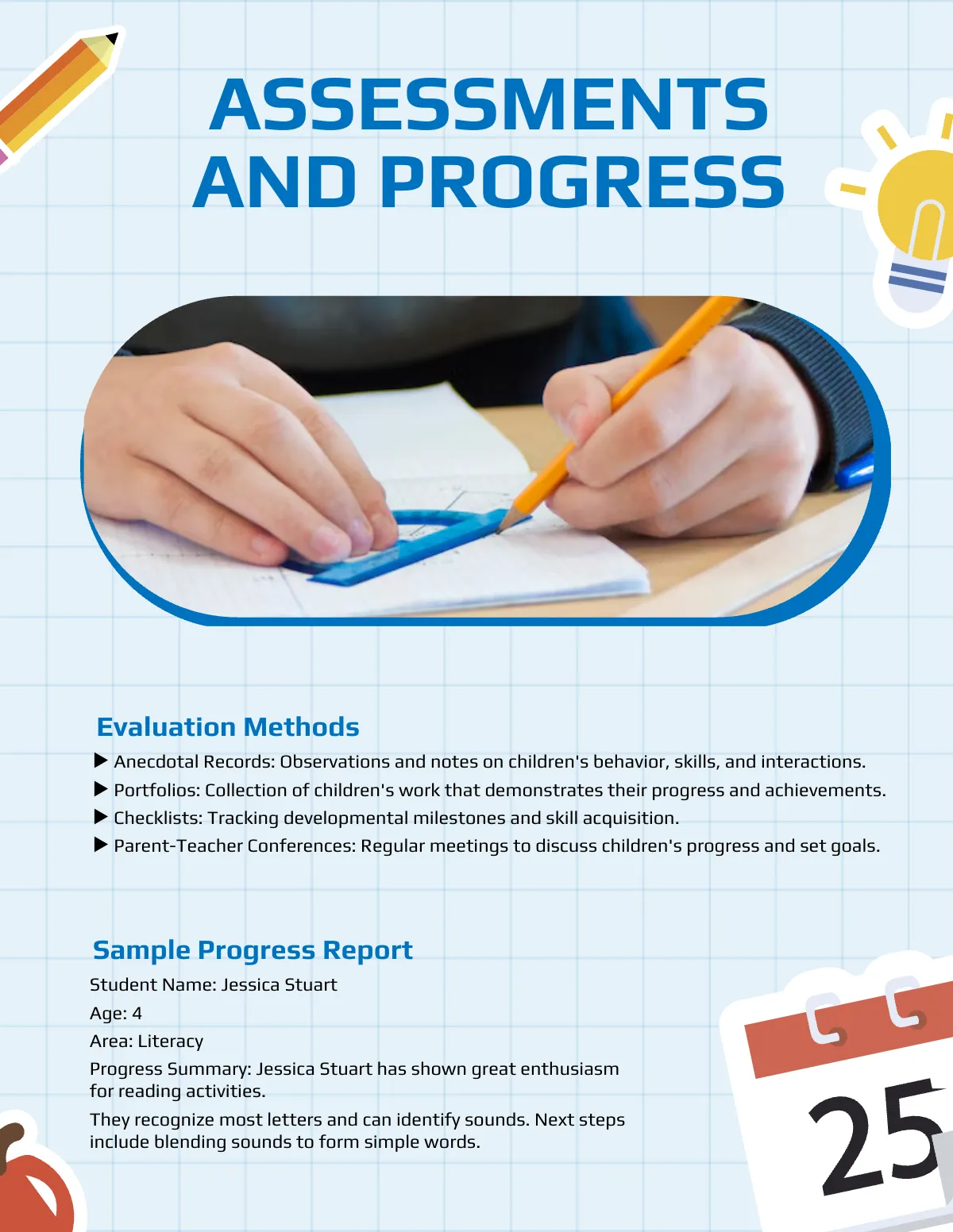 Free Kindergarten Portfolio Template to Edit Online