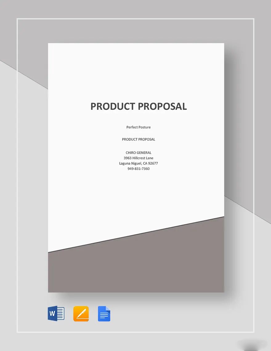 Sample Product Proposal Template