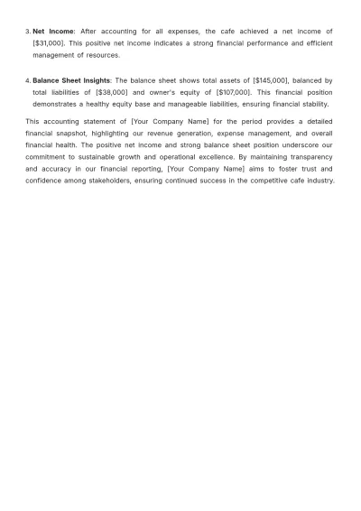 Free Cafe Accounting Statement Template to Edit Online