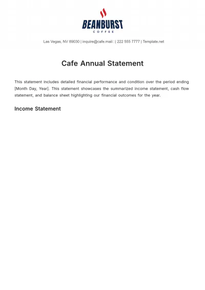 Free Cafe Annual Statement Template to Edit Online