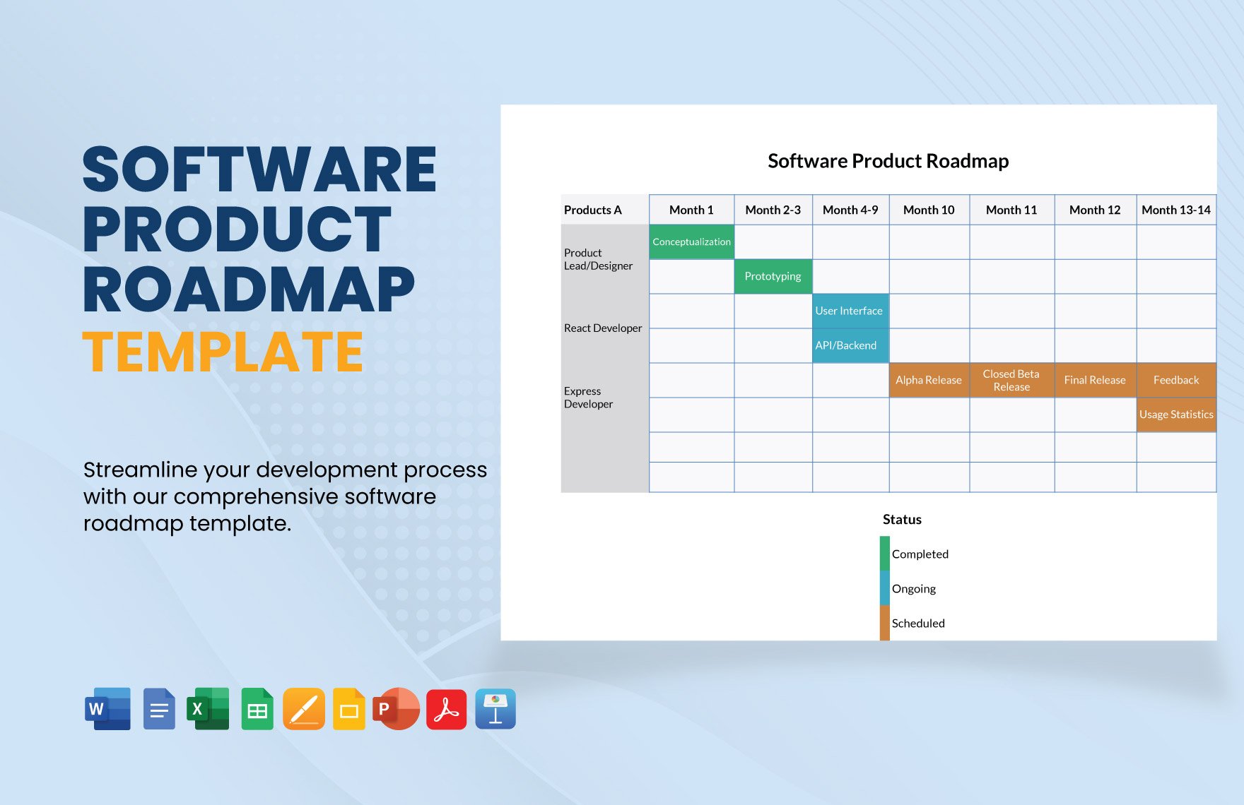 Software Product Roadmap Template