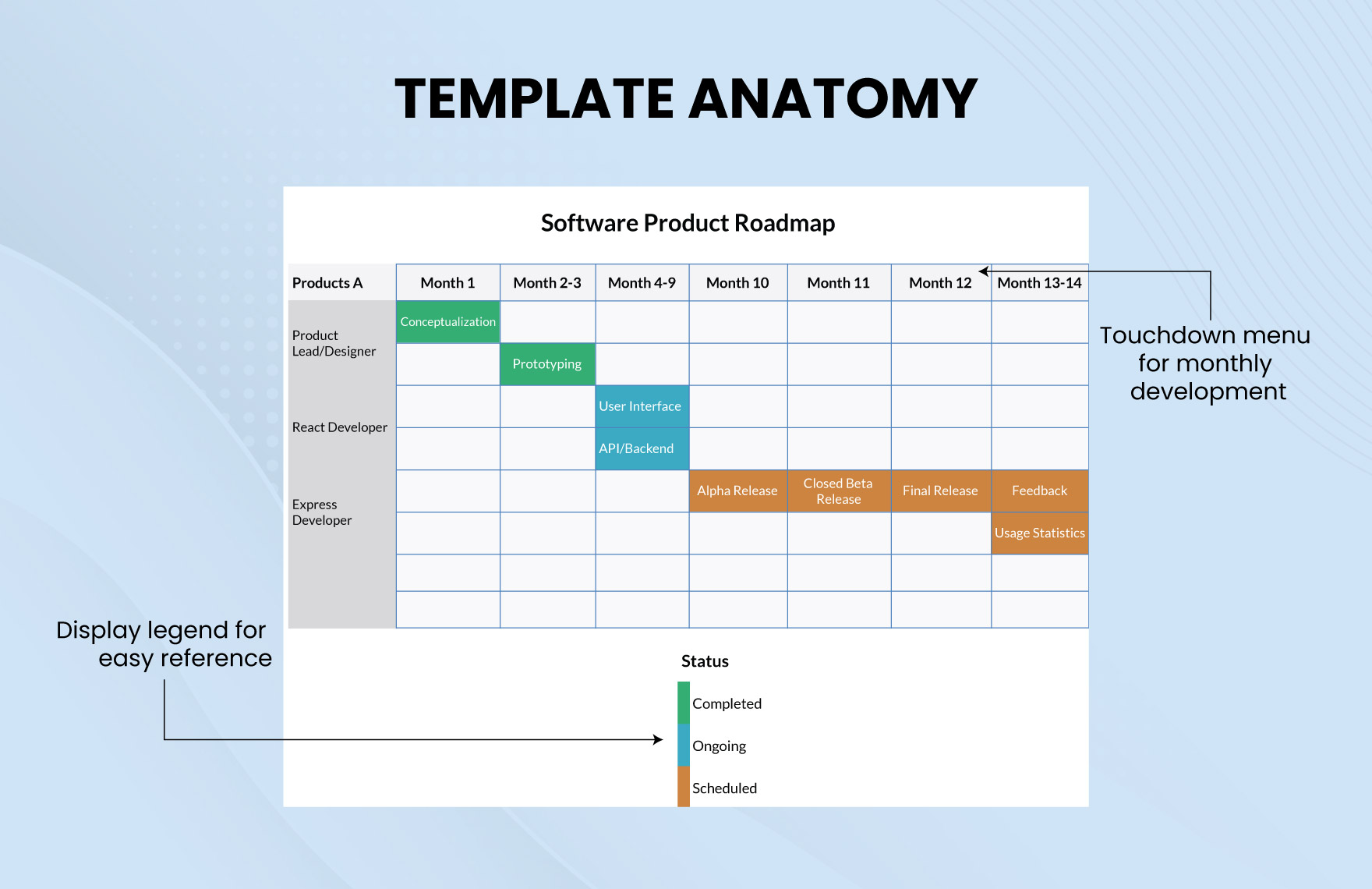 Software Product Roadmap Template