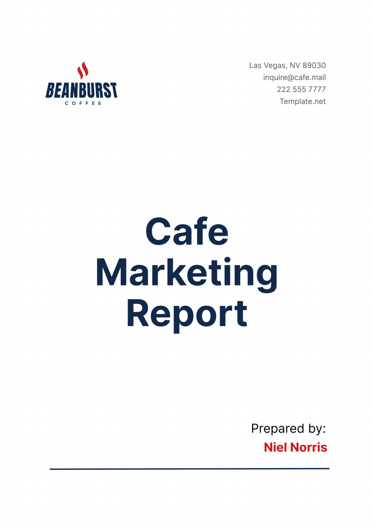 Cafe Marketing Report Template - Edit Online & Download